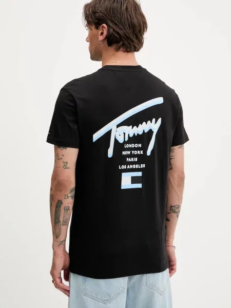 Тениска Tommy Jeans с принт черно