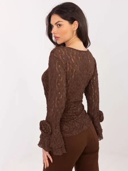 Bluză Italy Moda cu volane maro