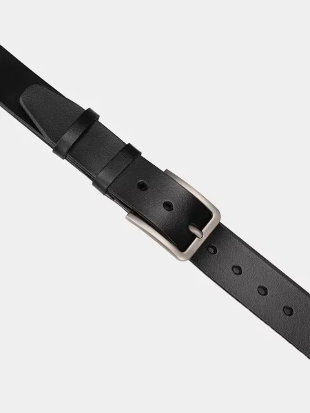 Кожаный ремень Braska с ремешками черный