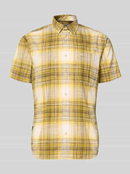Koszula casualowa o kroju slim fit z wyhaftowanym logo Camel Active żółta