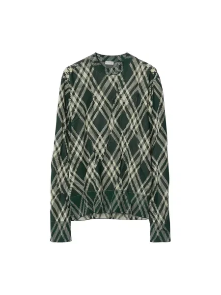 Sweter Burberry w kratę zielony