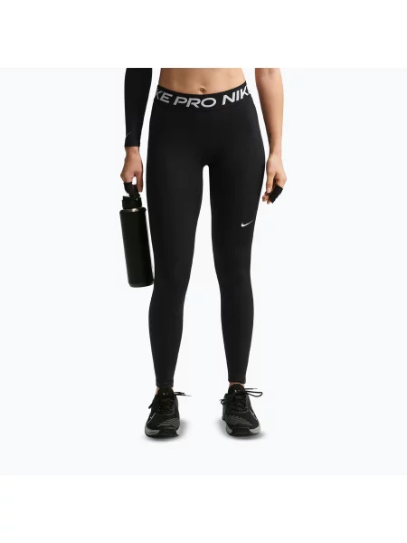 Легінси Nike Pro Mid-Rise Full black/white білі