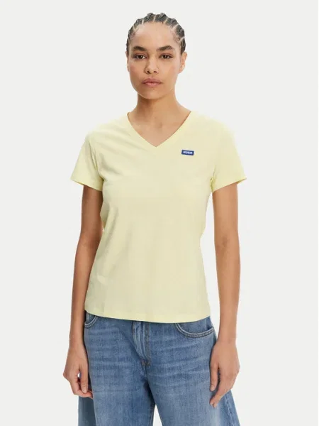 HUGO Tricou Classic galben