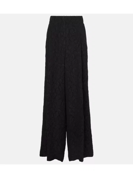 Pantaloni Dries Van Noten cu talie înaltă negru
