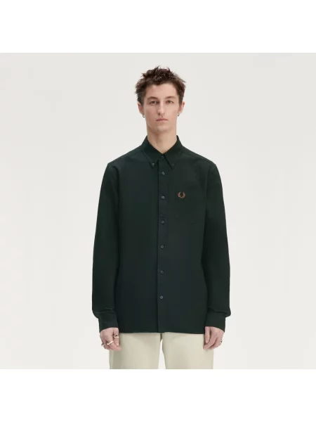 Koszula Fred Perry z twillu zielona