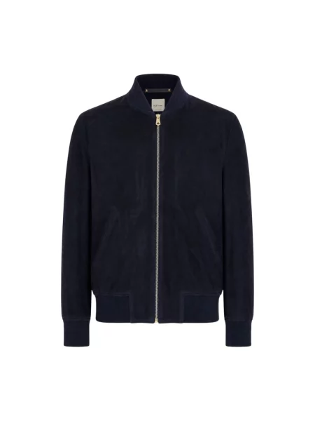 Kurtka bomber Paul Smith zamszowy niebieski