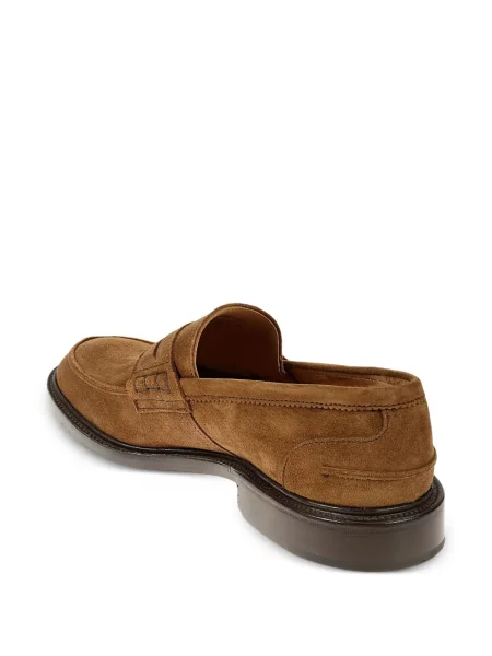 Pantofi loafer Tricker's din piele de căprioară maro