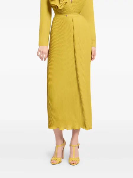 Spódnica plisowana Elie Saab szyfonowa żółta