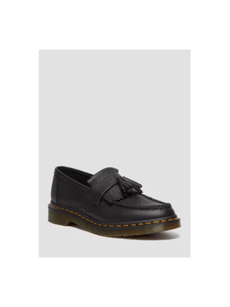 Półbuty Dr. Martens skórzane z frędzli czarne