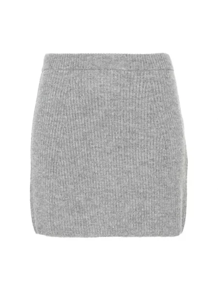 Spódnica Sportmax z kaszmiru prążkowana szara