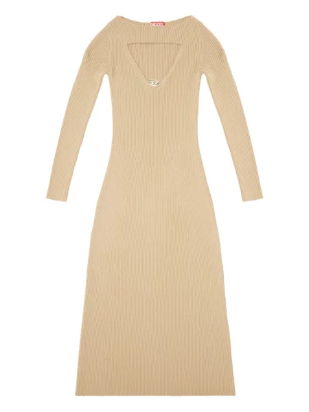 Sukienka midi Diesel do kolan garniturowa prążkowana