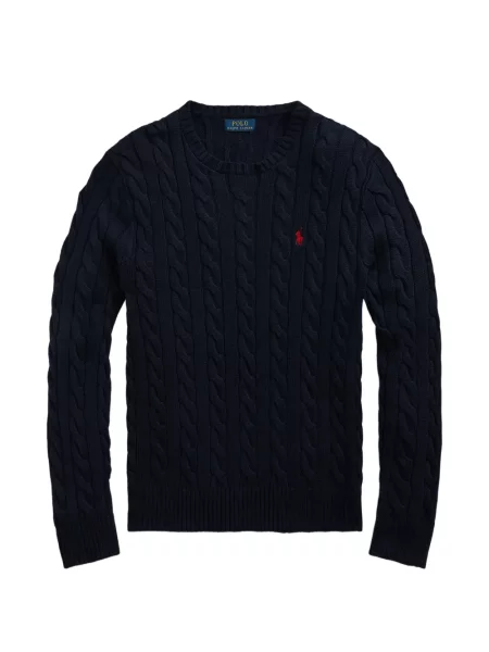 Prugasti pleteni remen Polo Ralph Lauren s autogramom plava
