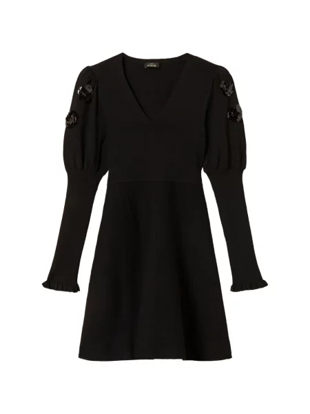 Scurt rochie Twinset cu broderie tricotate negru