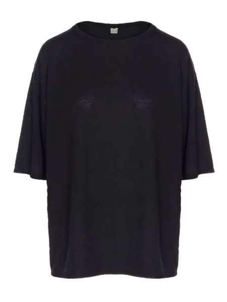 Tricou Toteme cu decolteu rotund scurt negru