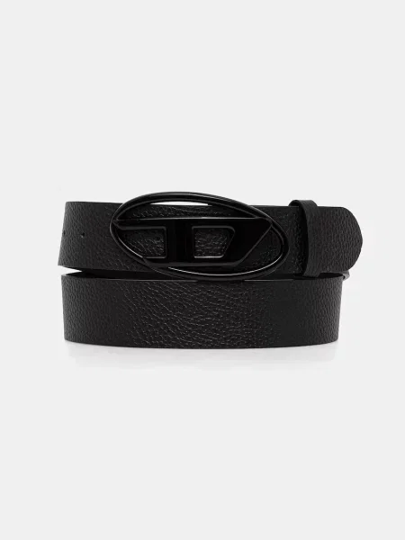 Diesel curea din piele OVAL D LOGO negru