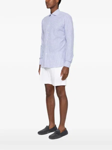 Pruhované pruhované košile Borriello Napoli modré