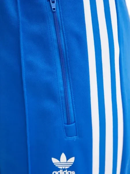 Tricou Adidas cu dungi cu broderie albastru