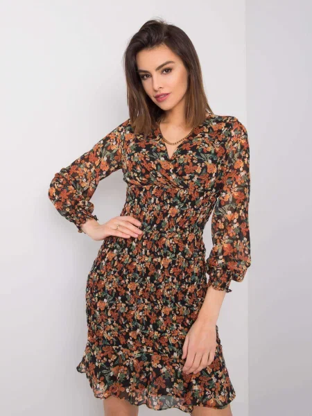 Костюм рокля Fashionhunters с принт черно
