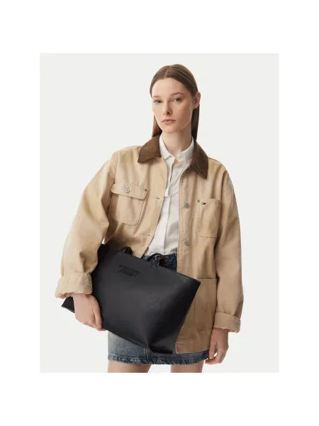 Rucsac Tommy Jeans din piele negru
