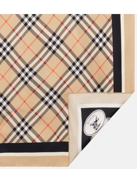 Fular Burberry de mătase în carouri bej