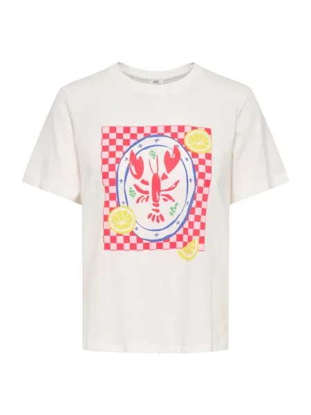 JDY Tricou JDYLIMA albastru / galben / corai / murdar alb