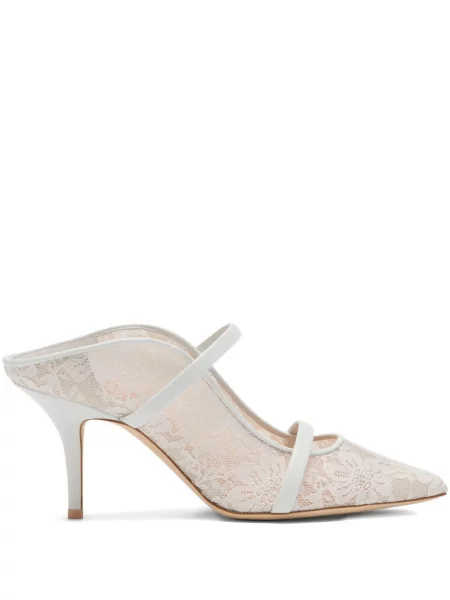 Papuci tip mules Malone Souliers alb