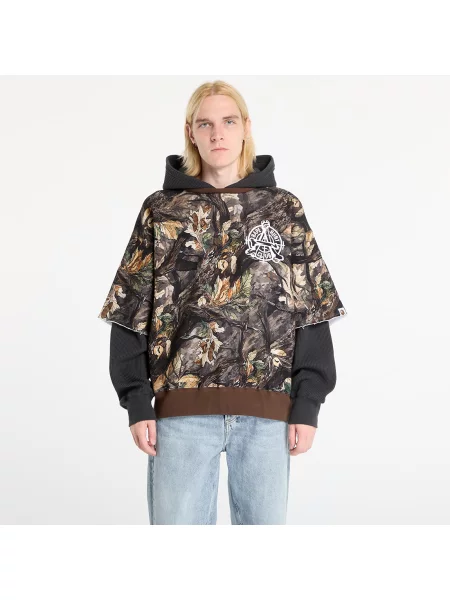 Hanorac A BATHING APE Tree Edge Camo Layered Pullover Hoodie UNISEX Brown XXL maro
