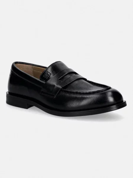 Kožené mokasíny Calvin Klein ESS RUBBER PENNY LOAFER POL LTH černé