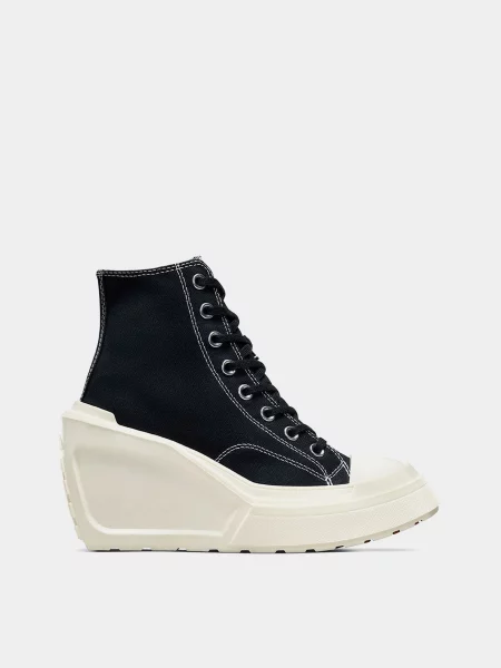 Кеды Converse на танкетке черные