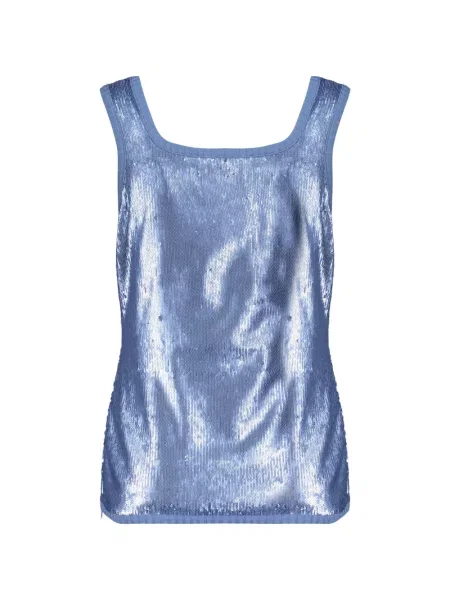 Top Boutique Moschino s flitry modrý