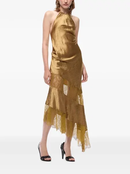 Rochie midi Pinko din satin asimetrică
