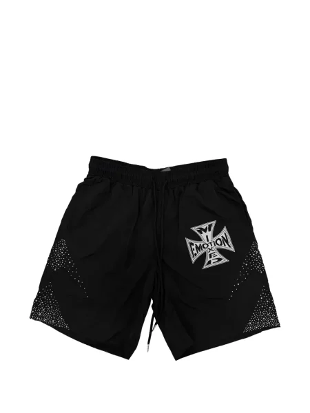 Pantaloni scurți Mixed Emotion cu imagine negru