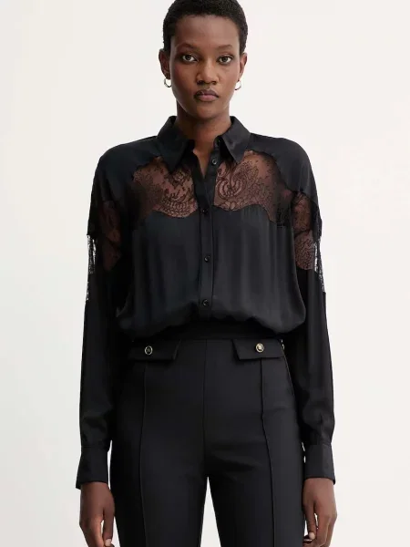 IRO cămașă cu guler clasic relaxed negru