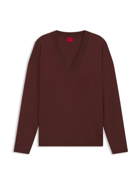 Sweter Hugo wełniany brązowy
