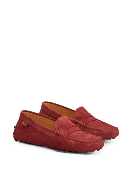 Pantofi loafer Tod's din piele de căprioară roșu
