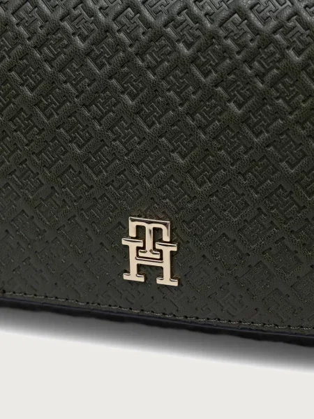 Tommy Hilfiger чанта crossbody дамска от имитация на кожа зелено