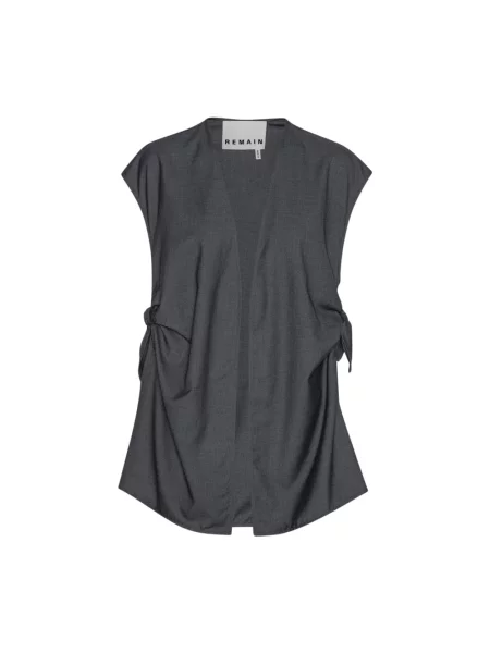 Kamizelka Remain Birger Christensen z kokardką elegancka szara