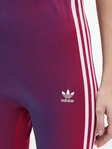 Pantaloni palazzo Adidas cu dungi plisat cu imagine albastru