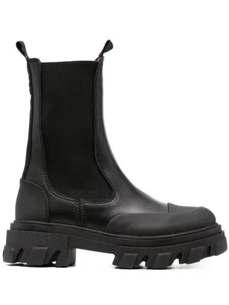 Botine chelsea Ganni din piele chunky negru