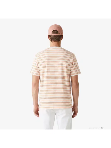 Lacoste T-Shirt W Paski pomarańczowy