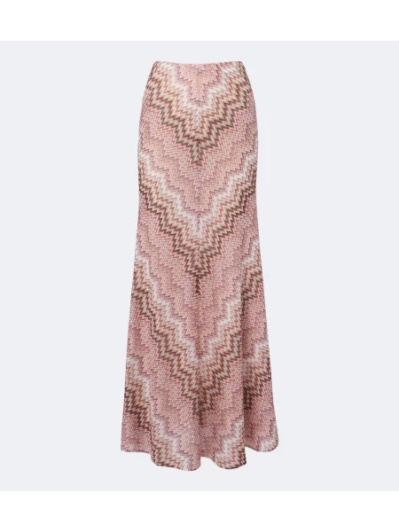 Fusta maxi Missoni tricotate roz