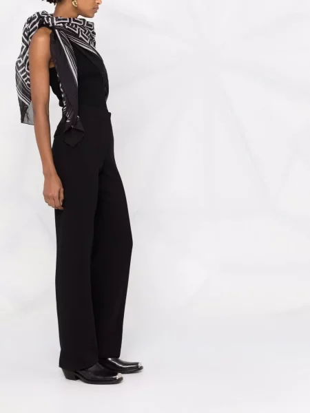 Pantaloni Ferragamo de lână negru