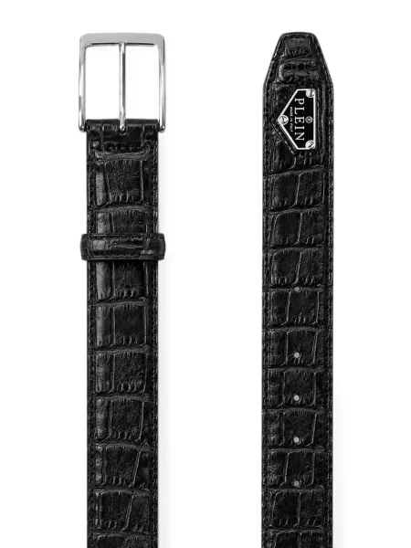 Cu centură curea Philipp Plein din piele negru