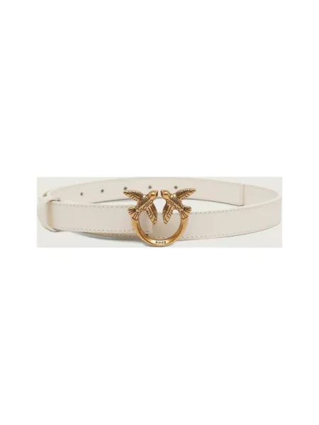 Pinko De piele curea LOVE BERRY H2 alb