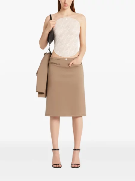 Fustă tip creion Courreges maro