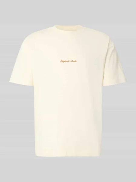 T-shirt z wyhaftowanym logo model ‘NORREBRO’ Jack & Jones biała