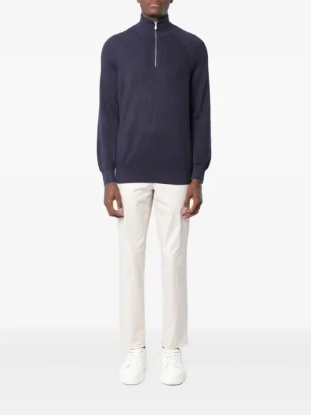 Pulover Brunello Cucinelli cu mânecă raglan albastru