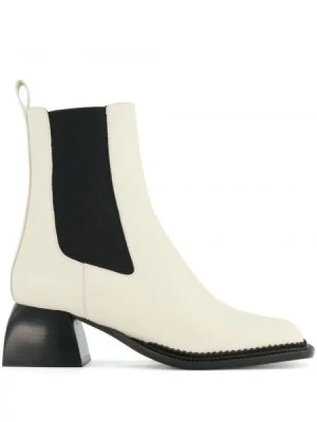 Botine Nodaleto din piele alb