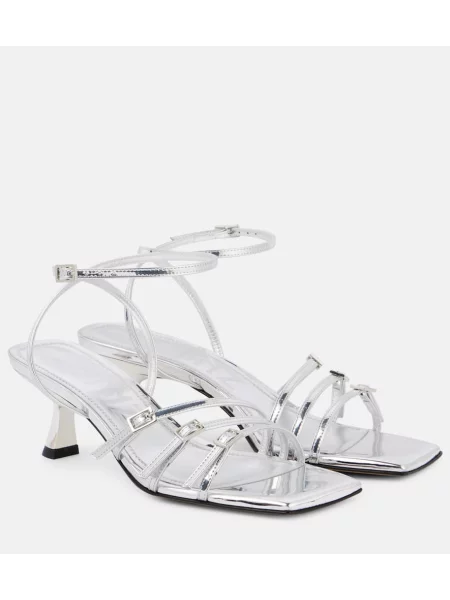 Sandale Souliers Martinez din piele argintiu