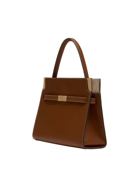Tory Burch torebka tote skórzana Lee Radziwill brązowa